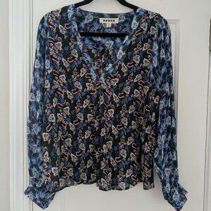 Boden Paisley Long Sleeve Blouse Top US 4 / UK 8